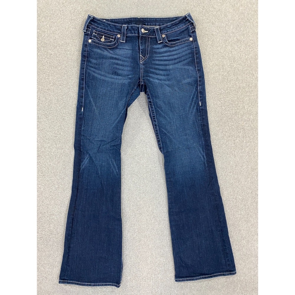 True Religion Becky Bootcut Jeans Womens 32x32 Low Rise Dark Wash Y2K USA Made